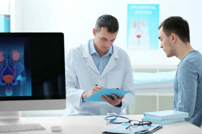 Hombre en oficina con postura sedentaria durante largas horas de trabajo